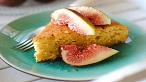 Pistachio polenta cake with mandarin syrup and figs
