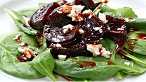 Spinach Salad with Glazed Beets and Blue Cheese